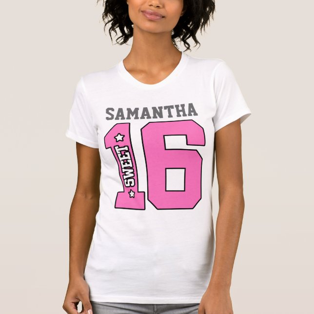Personalisiertes 16 . Geburtstag-Shirt T-Shirt (Vorderseite)