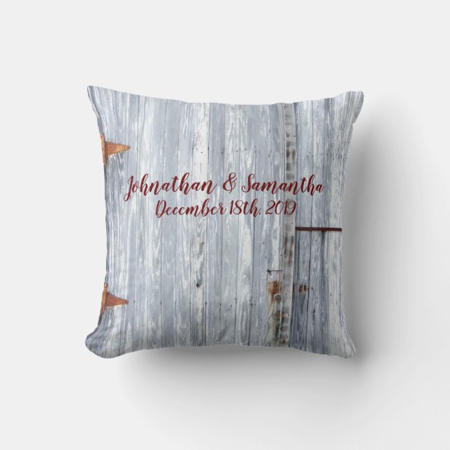 Personalisiertes 16"x16" Kissen Weißwaschholz (Vorderseite)