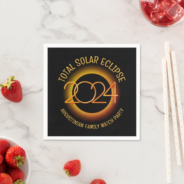 Personalisiertes 2024 GESAMTSOLAR ECLIPSE-Papier Serviette (Beispiel)
