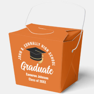 Personalisiertes 2026 Orange-Abschlussfeier Glück Geschenkschachtel