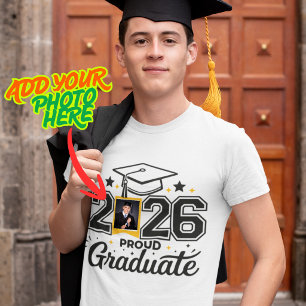 Personalisiertes 2026 Stolz Absolventen Foto T-Shi T-Shirt