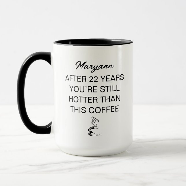 Personalisiertes 22-jähriges Jubiläum Tasse (Links)