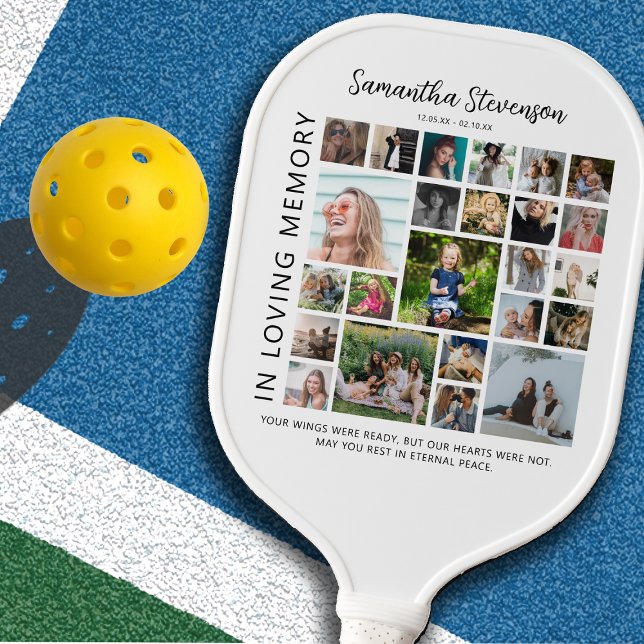 Personalisiertes 24-Foto Collage Memorial Pickleball Schläger (Von Creator hochgeladen)