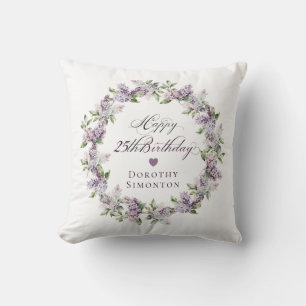 Personalisiertes 25. Geburtstagsgeschenk Lila Lila Kissen