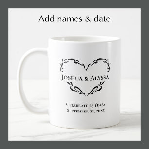 Personalisiertes 25. Hochzeitsjubiläums-Fotogesche Kaffeetasse