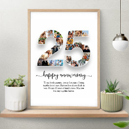 Personalisiertes 25-jähriges Foto Collage Poster