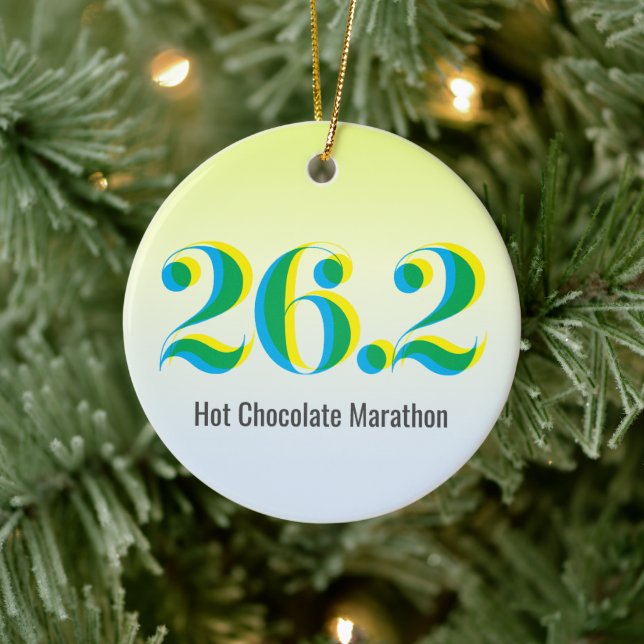 Personalisiertes 26.2 Marathon Running Foto Keramik Ornament (Baum)