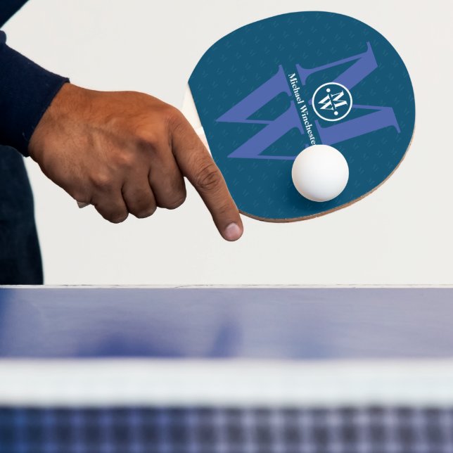 Personalisiertes 2-Buchstaben-Vertikales Monogramm Tischtennis Schläger (InSitu)