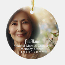 Personalisiertes 2-Foto-, Namens-Gedenk-Ornament