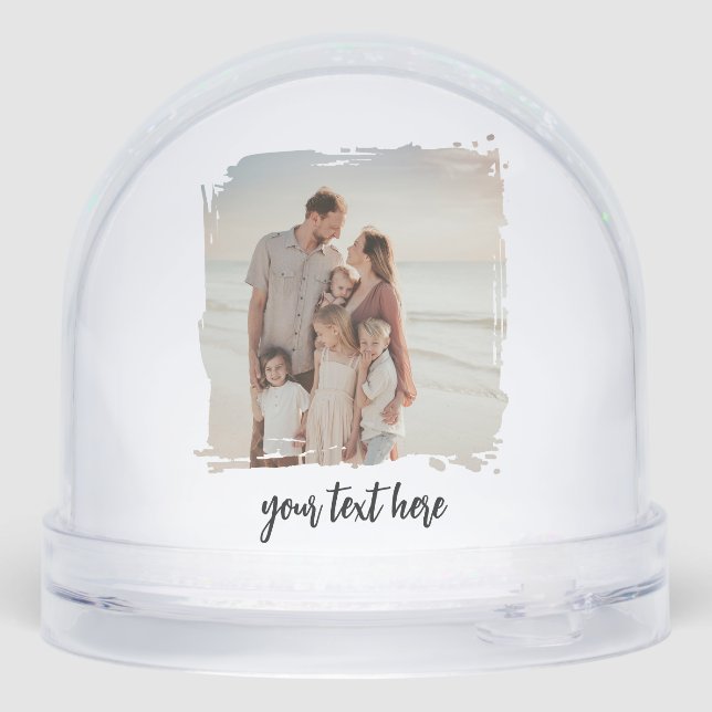 Personalisiertes 2-Foto-Xmas-Textbild-Geschenk Schneekugeln (Rückseite)