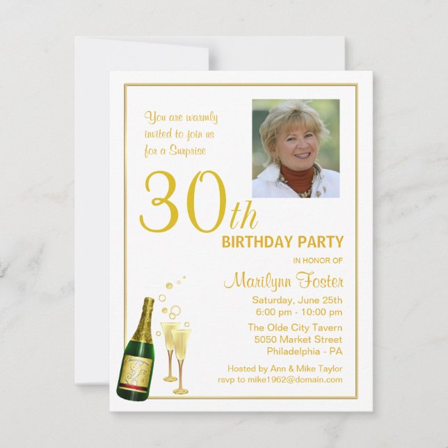 Personalisiertes 30. Geburtstag Party Foto Einladu Einladung (Vorderseite)