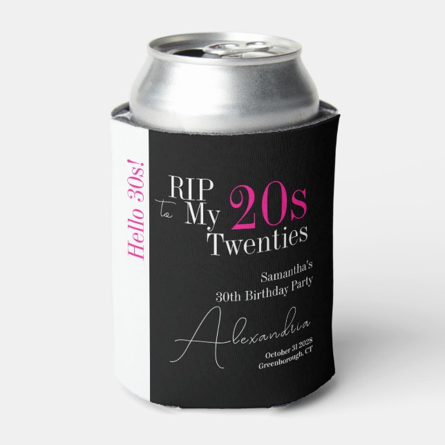 Personalisiertes 30. Geburtstag RIP 20s Hallo 30er Dosenkühler (Kanne Vorderseite)