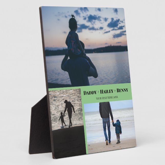 Personalisiertes 3-Foto-Geschenk für den Vater Arb Fotoplatte (Seite)