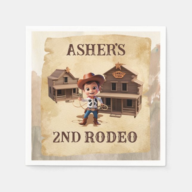 Personalisiertes 3D Cowboy Western Rodeo Party Serviette (Vorderseite)