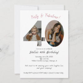 Personalisiertes 40. Geburtstag Foto Einladung