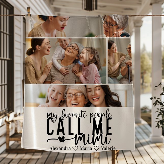 Personalisiertes 4-Foto-Mimi-Geschenk Fleecedecke (Von Creator hochgeladen)