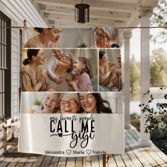 Personalisiertes 4-Foto-Oma-Geschenk Fleecedecke (Von Creator hochgeladen)
