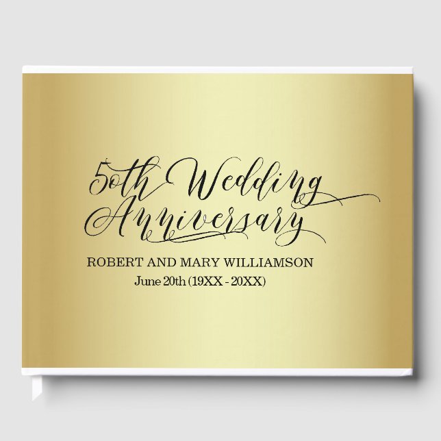 Personalisiertes 50-jähriges Hochzeitsszenario Gästebuch (Vorderseite)