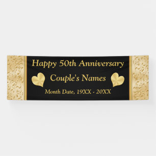 Personalisiertes 50-jähriges Jubiläum-Banner, Blac Banner