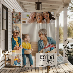 Personalisiertes 5-Foto-Gigi-Geschenk Fleecedecke