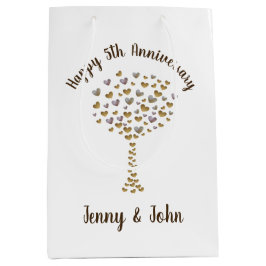 Personalisiertes 5. Jubiläum Mittlere Geschenktüte
