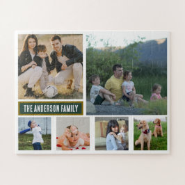 Personalisiertes 6‑Foto-Familienname-Geschenk