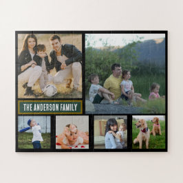 Personalisiertes 6‑Foto-Familienname-Geschenk