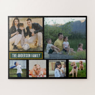 Personalisiertes 6‑Foto-Familienname-Geschenk