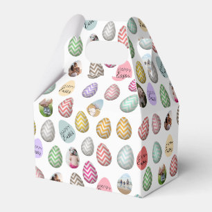 Personalisiertes 6 Foto Pastelleier Ostermuster Geschenkschachtel