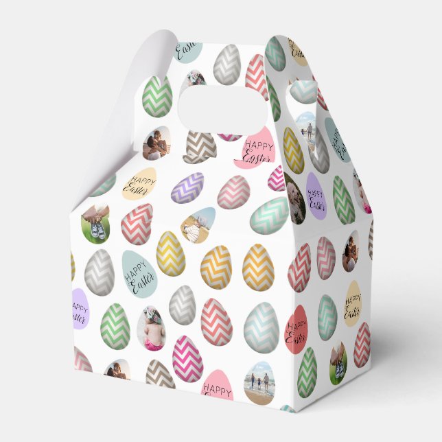 Personalisiertes 6 Foto Pastelleier Ostermuster Geschenkschachtel (Vorderseite)