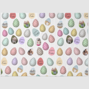 Personalisiertes 6 Foto Pastelleier Ostermuster Seidenpapier