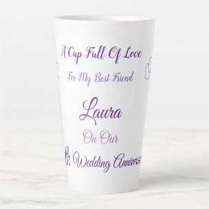 Personalisiertes 6. Jubiläumsdesign Latte Tasse