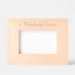Personalisiertes 7-Jahres-Jubiläums-Geschenk, Maßg Geätzte Rahmen