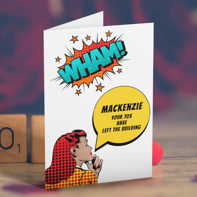 Personalisiertes 80. Geburtstag Vintages Comic Fun Karte (Von Creator hochgeladen)