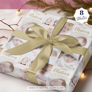 Personalisiertes 8-Foto-Benutzerdefiniertes Gruß u Geschenkpapier