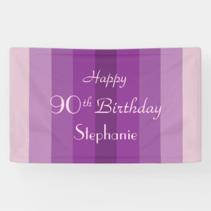 Personalisiertes 90. Geburtstags-Zeichen-lila Banner