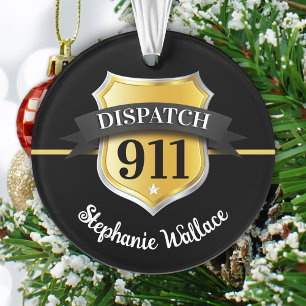 Personalisiertes 911-Dispatcher-Abzeichen-Ornament Ornament