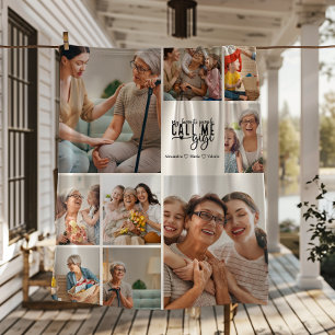 Personalisiertes 9-Foto-Gigi-Geschenk Fleecedecke