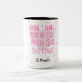 Personalisiertes 9. Jubiläum lustiges Paar Tasse