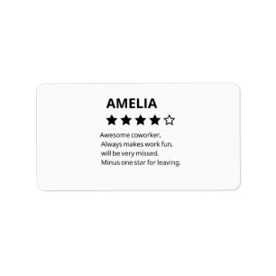 Personalisiertes Abschiedsgeschenk - Funny 4-Stern Adressaufkleber