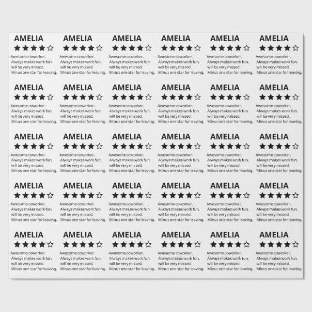 Personalisiertes Abschiedsgeschenk - Funny 4-Stern Geschenkpapier (Flach)