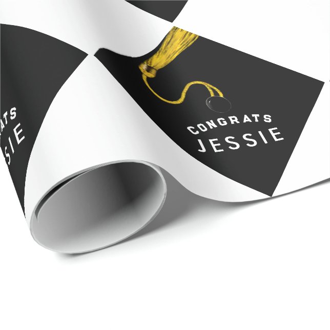 Personalisiertes Abschluss-Geschenkpapier Geschenkpapier (Rolleneckpunkt)