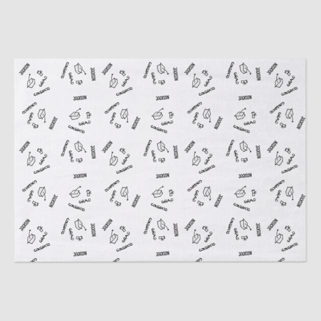 Personalisiertes Abschluss-Papierpapier Seidenpapier (Vorderseite)