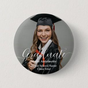 Personalisiertes Abschlussfoto Eleganter Abschluss Button