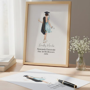 Personalisiertes Abschlussgeschenk College Maßanfe Leinwanddruck