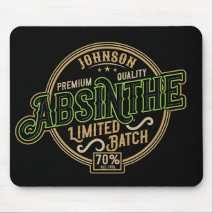 Personalisiertes Absinth-Kräuter-Spirituosen-Etike Mousepad