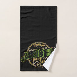 Personalisiertes Absinth-Kräutergeist-Liquor-Label Badhandtuch Set