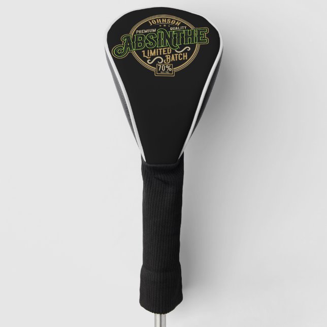 Personalisiertes Absinth-Kräutergeist-Liquor-Label Golf Headcover (Vorderseite)