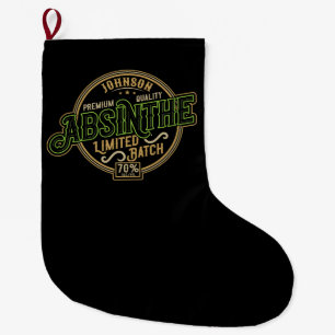Personalisiertes Absinth-Kräutergeist-Liquor-Label Großer Weihnachtsstrumpf