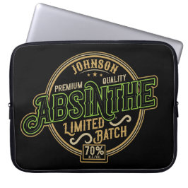 Personalisiertes Absinth-Kräutergeist-Liquor-Label Laptopschutzhülle